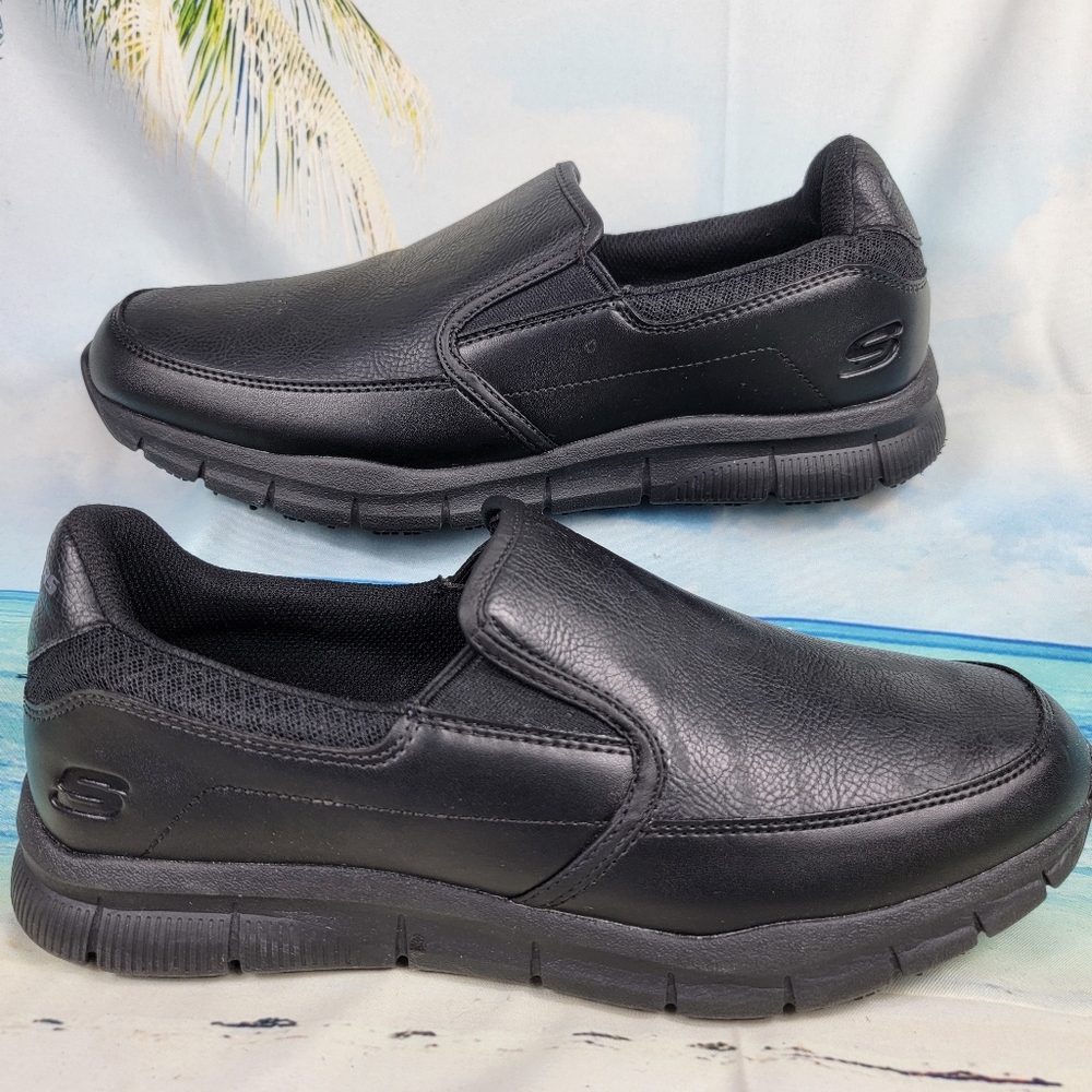 Skechers Work Nampa Annod Memory Foam Slip Resistant Slip On Work Shoes Mens 11